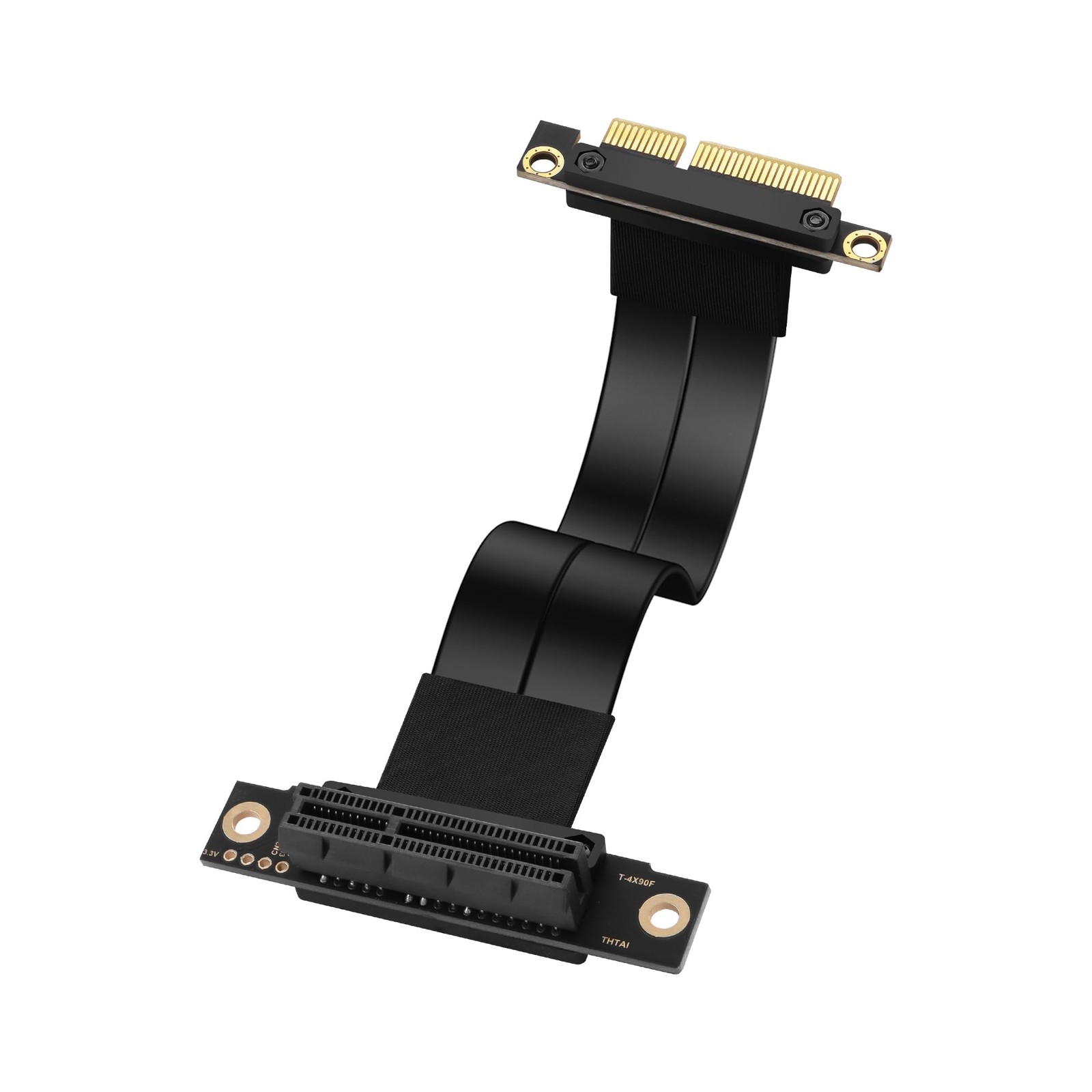 PCIe 3.0 X4 Extension Cable 90 Degree PCI-E 4X Male to Female Riser Cable 20C...
