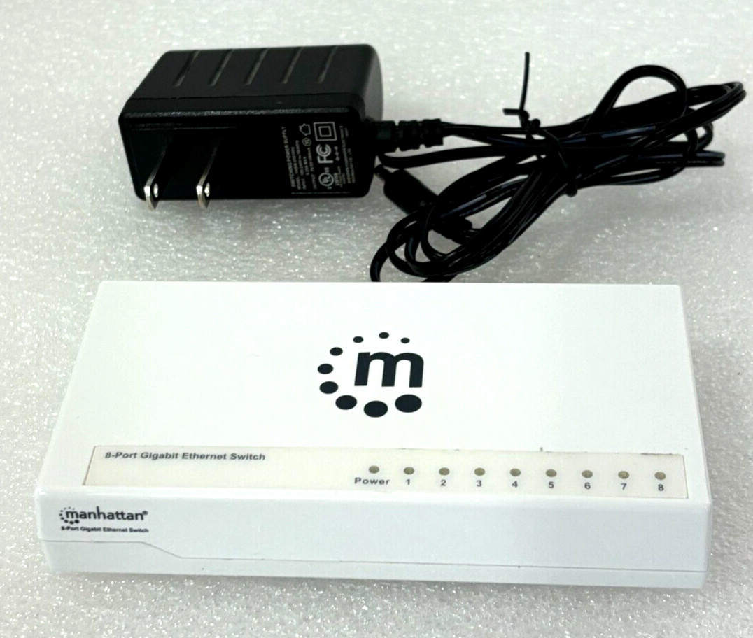 Manhattan 8-Port Gigabit Ethernet Switch  Model 560702 with Power Adapter