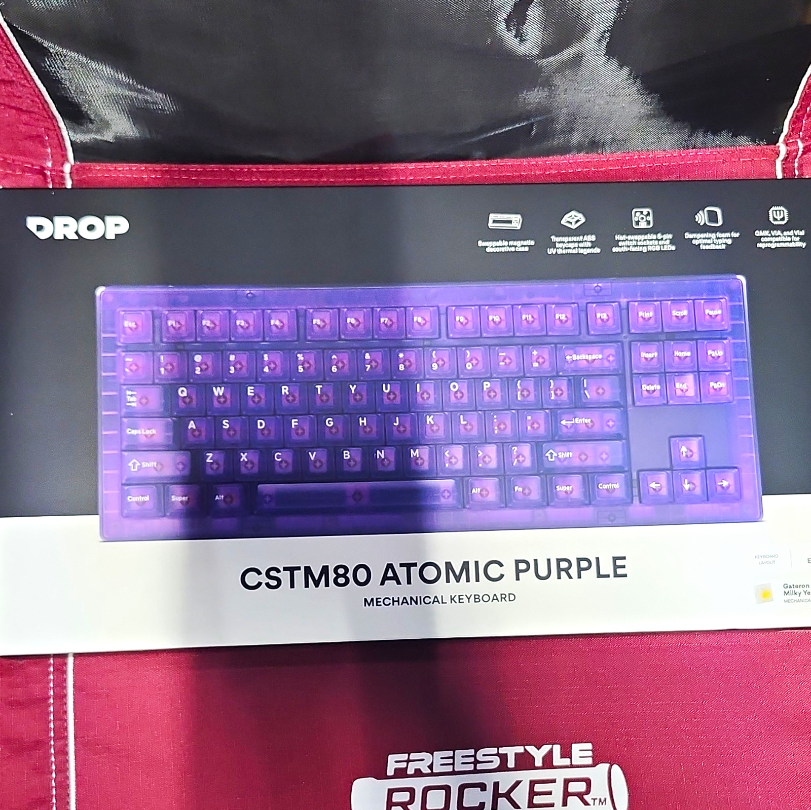 DROP CSTM80 Atomic Purple Wired Mechanical Keyboard RGB Hot-Swappable