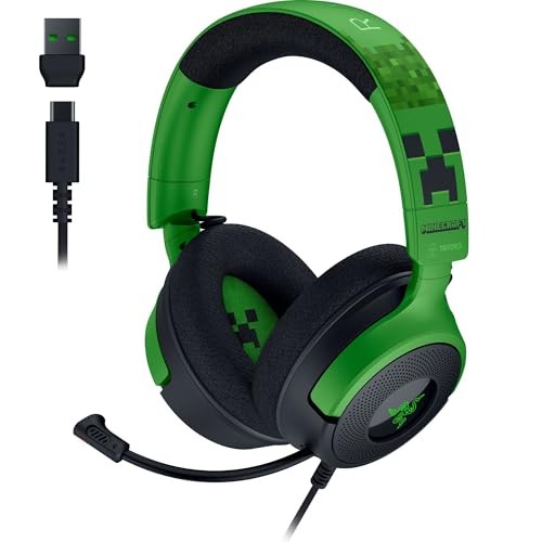 Razer Kraken V4 X Wired 40 mm Mic Memory Foam RZ04-05180200-R3M1 - Minecraft