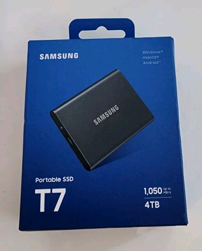 Samsung T7 Portable SSD (Titan Gray) 4TB, 1050MB/S - Brand New 