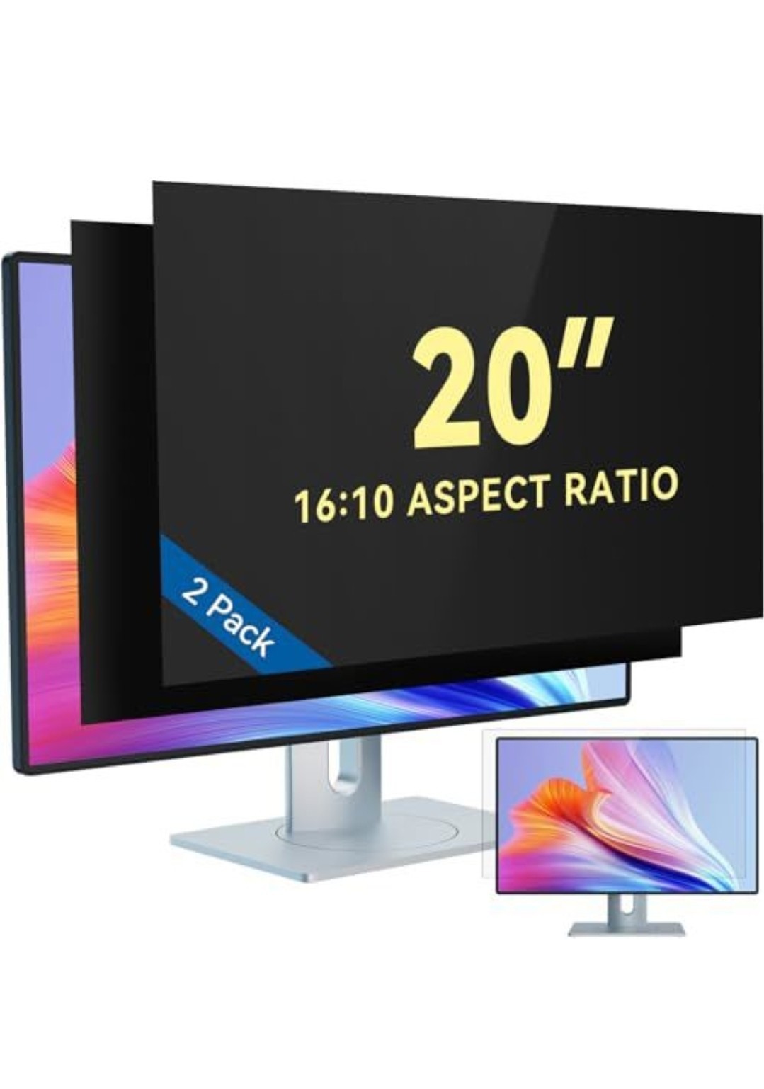 Compare @ $100 - IPROKKO 2-Pack 20" Computer Privacy Screen Filter 16:10 Wide