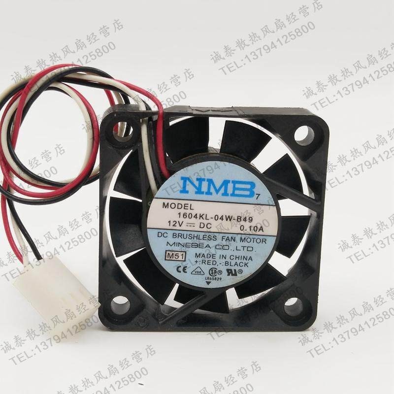 1PCS NMB-MAT 1604KL-04W-B49 12V 0.10A 40×40×10mm 3-wire cooling fan