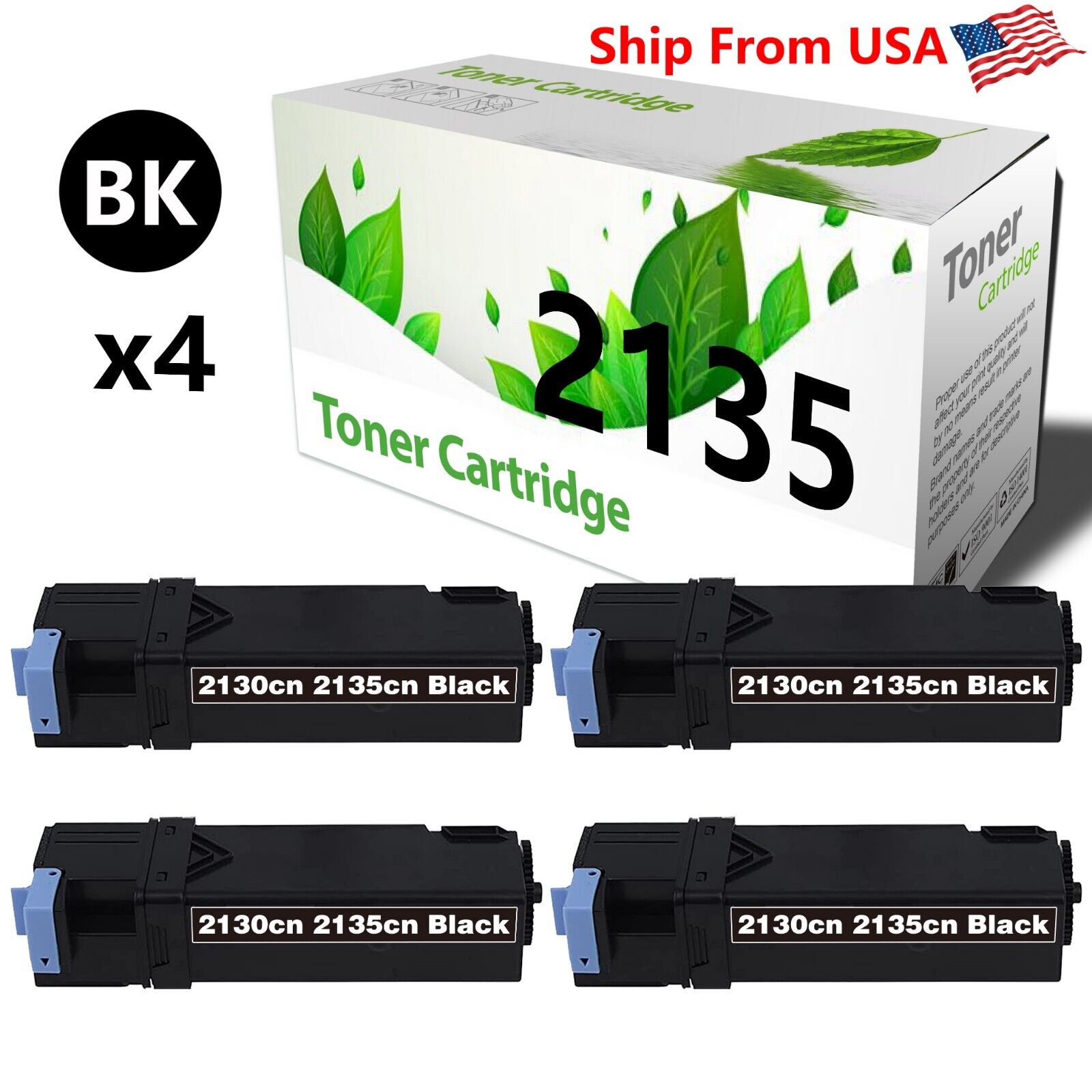 (4-Pack,Black) 2135 330-1389 Toner Cartridge for 2130 Printer