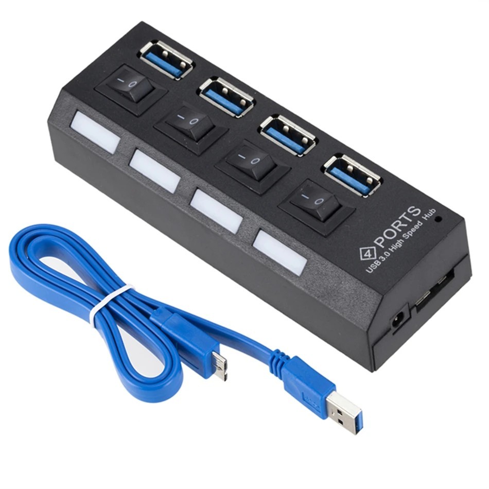 USB 3.0 Hub 4/7 Port Multi USB Splitter Expander with Switch for PC Laptop Acces