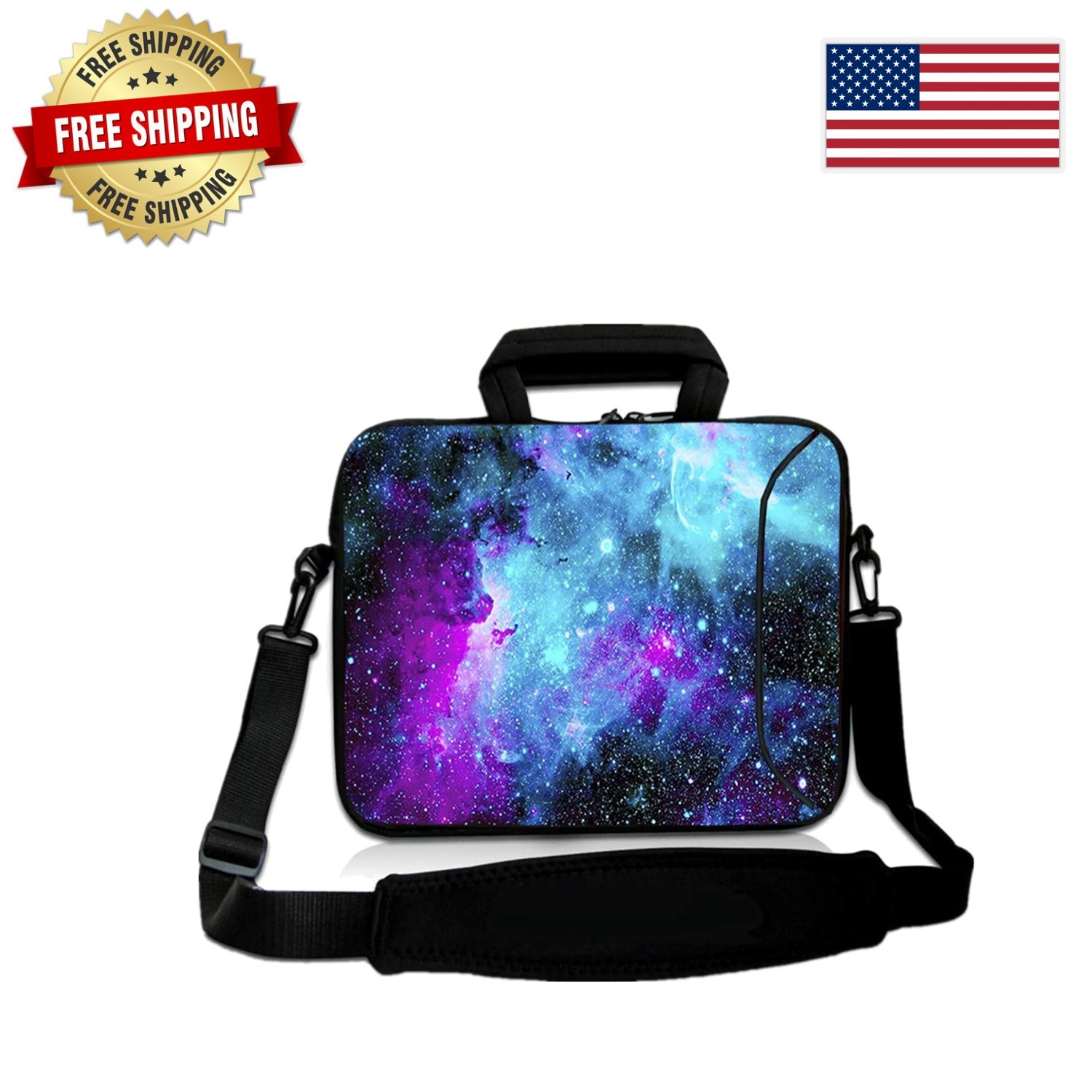 Waterproof Neoprene Messenger Bag for 14-15.6 Inch Laptops with Adjustable Strap