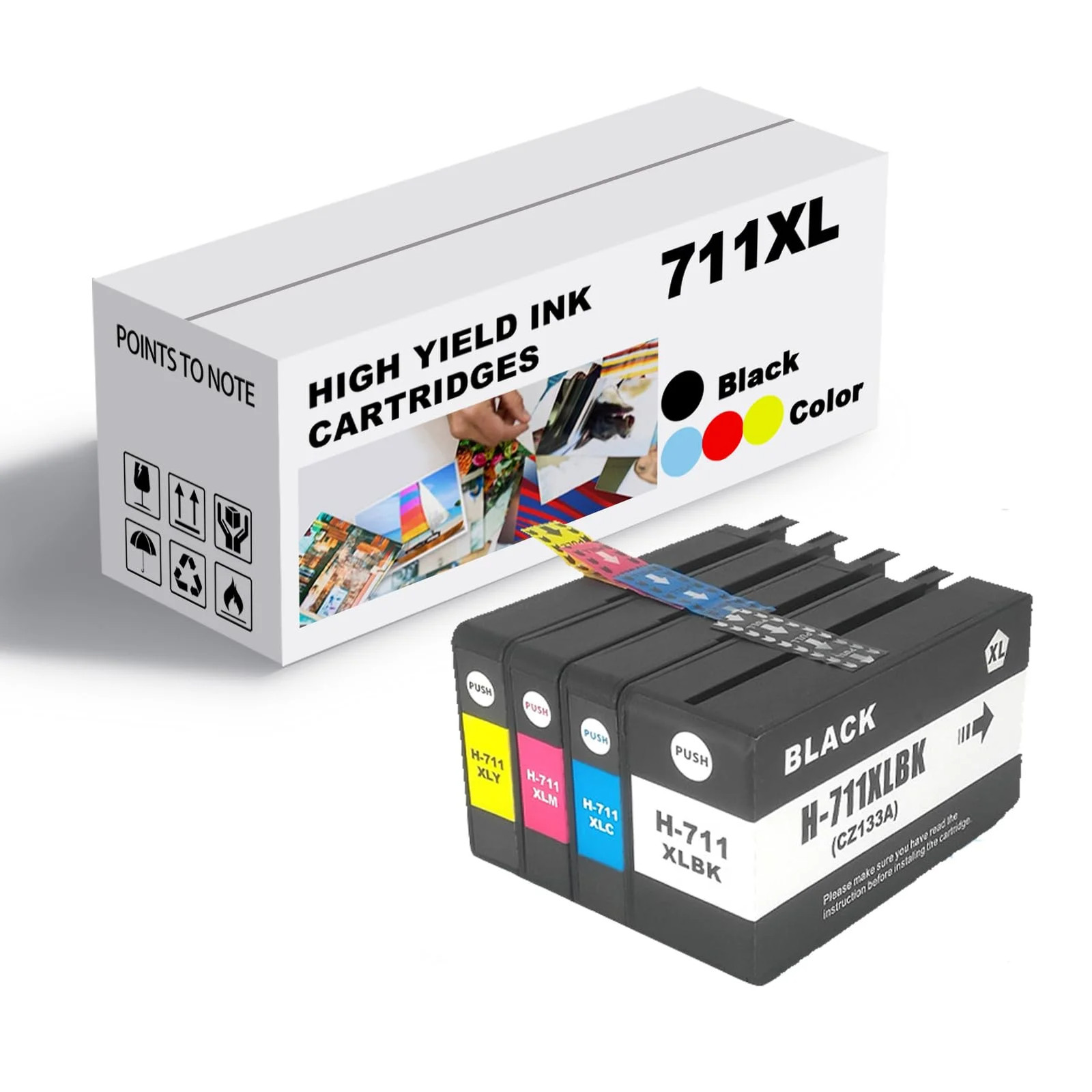Standard Capacity 711XL for Ink Cartridge for T120 24 610 Printers 1 Combo Pack