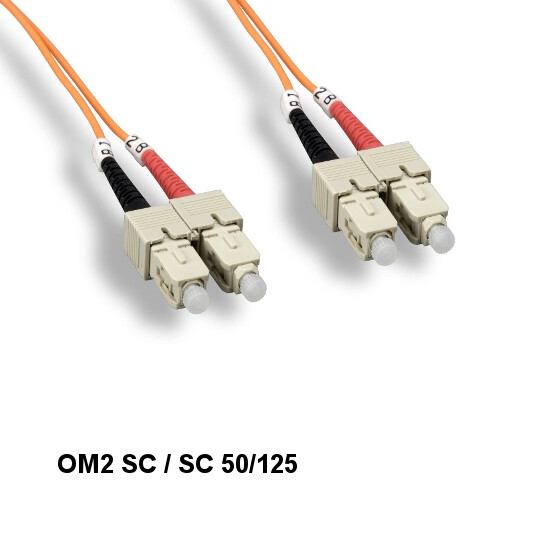 10PCS Kentek 2m OM2 SC to SC Multi-Mode Fiber Optic Cable 50/125 Duplex OFNR