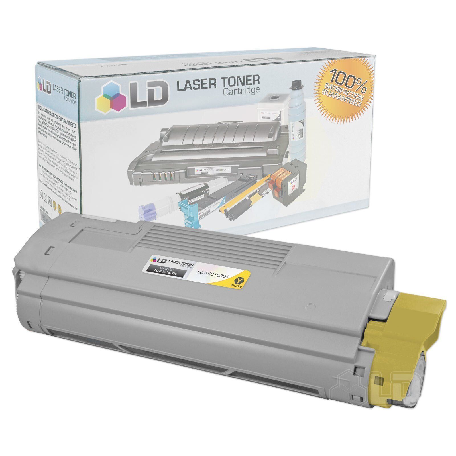 LD Compatible Okidata 44315301 Yellow Laser Toner Cartridge for OKI C610 Series