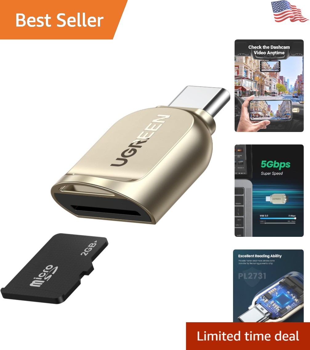 USB C Micro SD Card Reader - Immediate Sharing with 5Gbps Speed, Ultra Portable