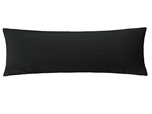  Soft Brushed Microfiber Fabric Zipper Pillow Case, Body (20'' x 48'') Black