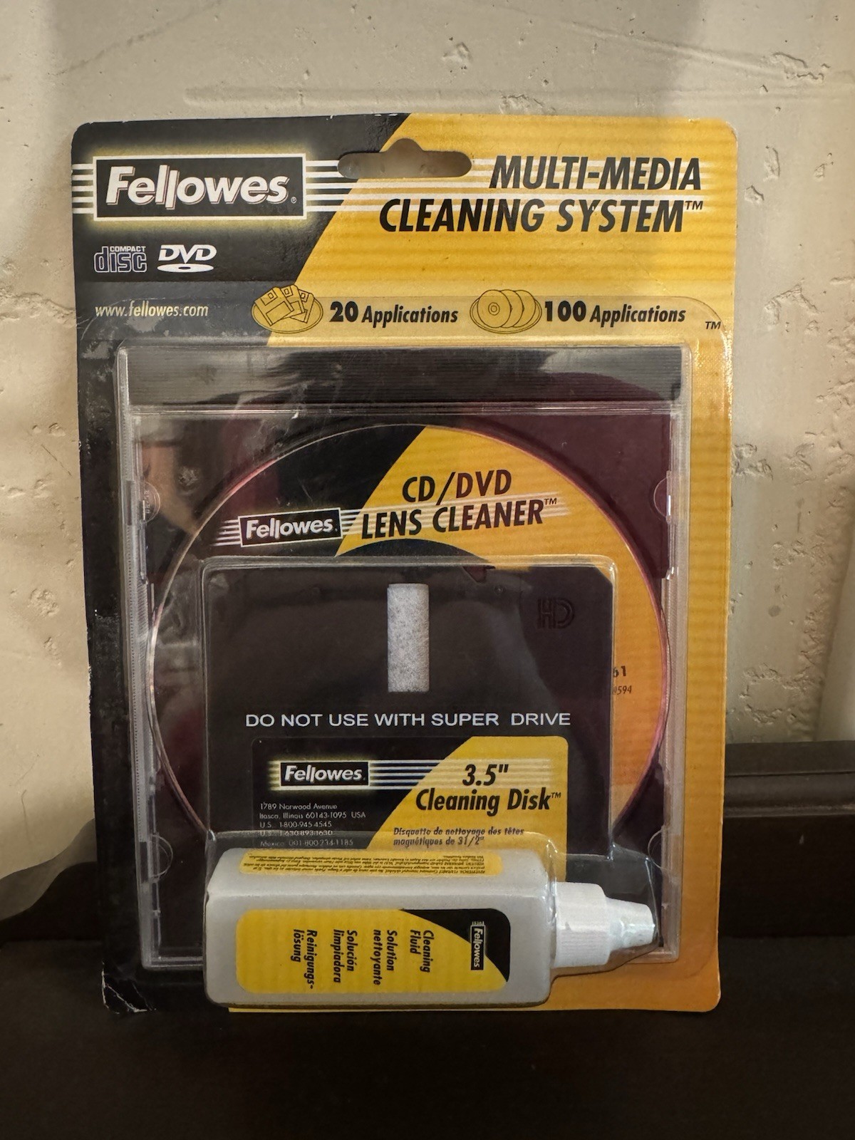 Fellowes Multi-Media Cleaning System 3.5" Disk CD DVD Drive 99751