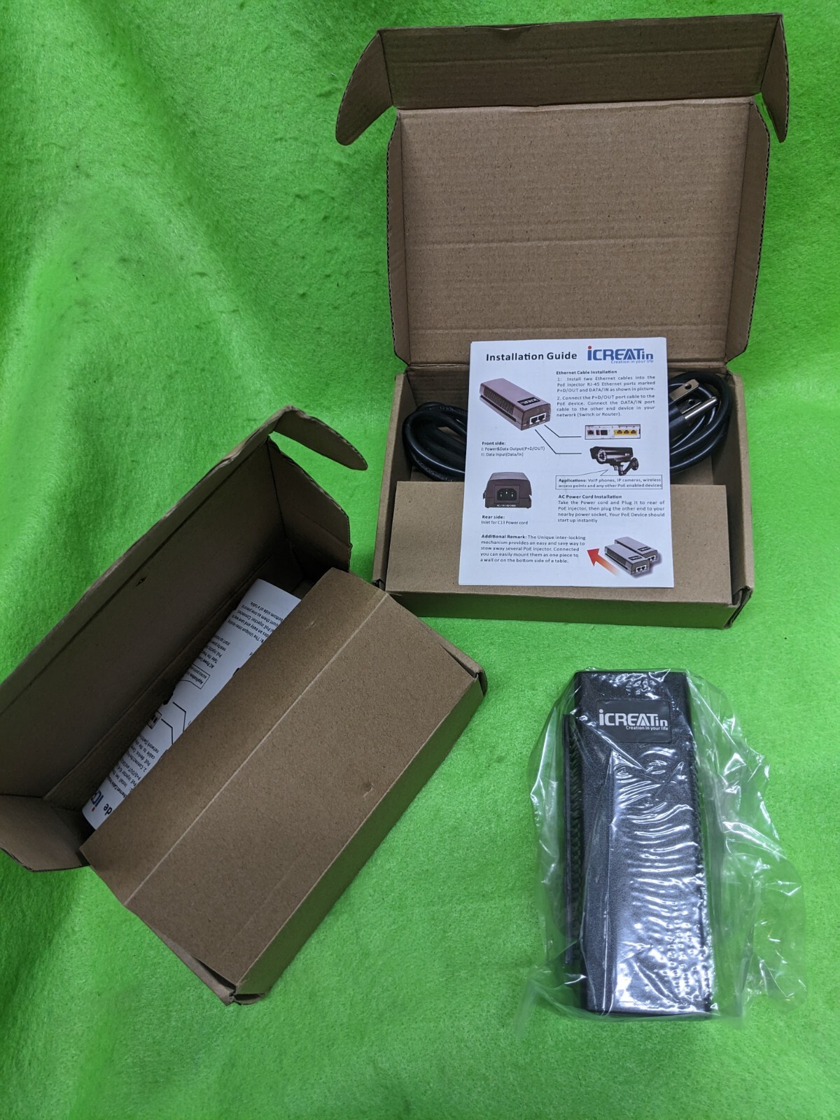 LOT OF 2 iCREATin Gigabit Ultra PoE+ Injectors PSE-480080G -OPEN BOX