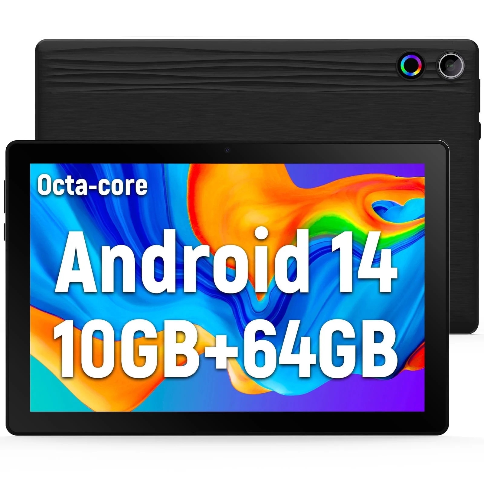 AEEZO 10.1inch Android 14 Octa-Core Touch Screen Tablet, 10GB RAM+64GB