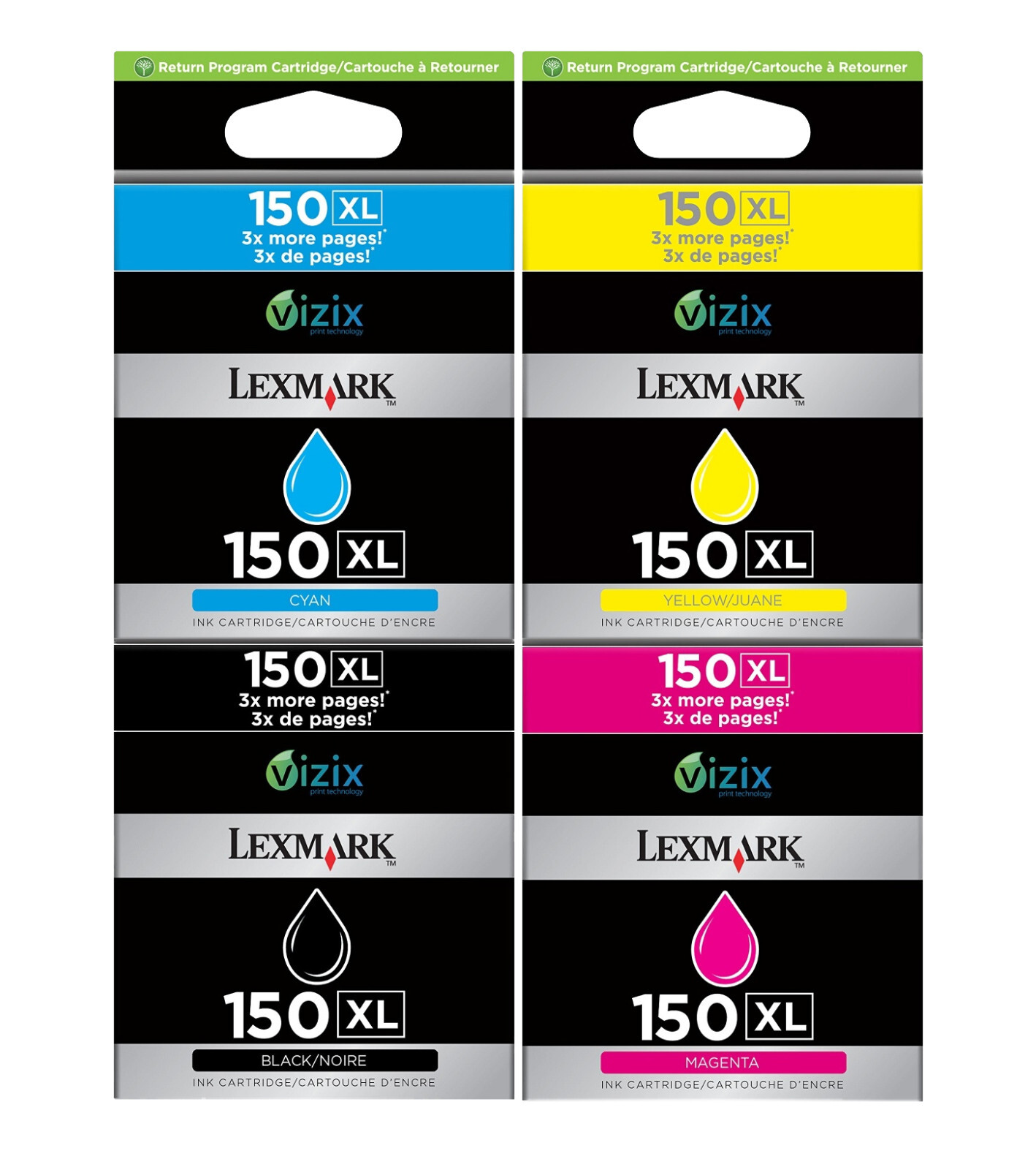 4 Pack Genuine Lexmark 150XL Ink Cartridge for S315 S415 S515 Pro715 Pro915