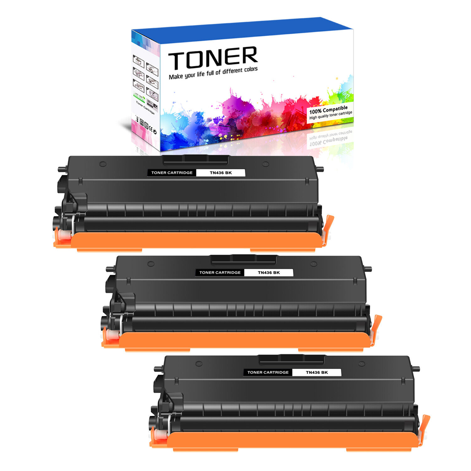 3PK TN436BK Toner Cartridge for Brother MFC-L8690CDW HL-8360CDW HL-L8360CDWT
