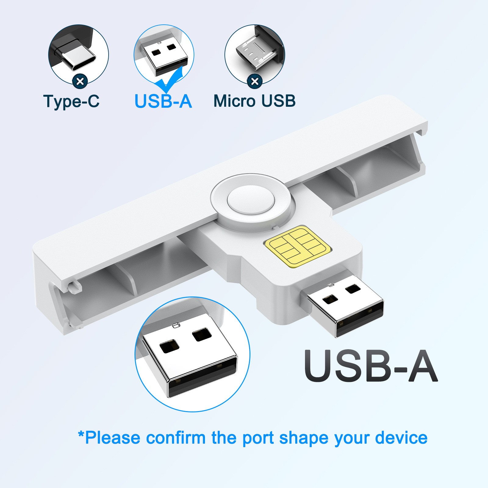 Mutifunction USB Card Reader ID CAC Smart Card Reader for SIM Chip ID Card