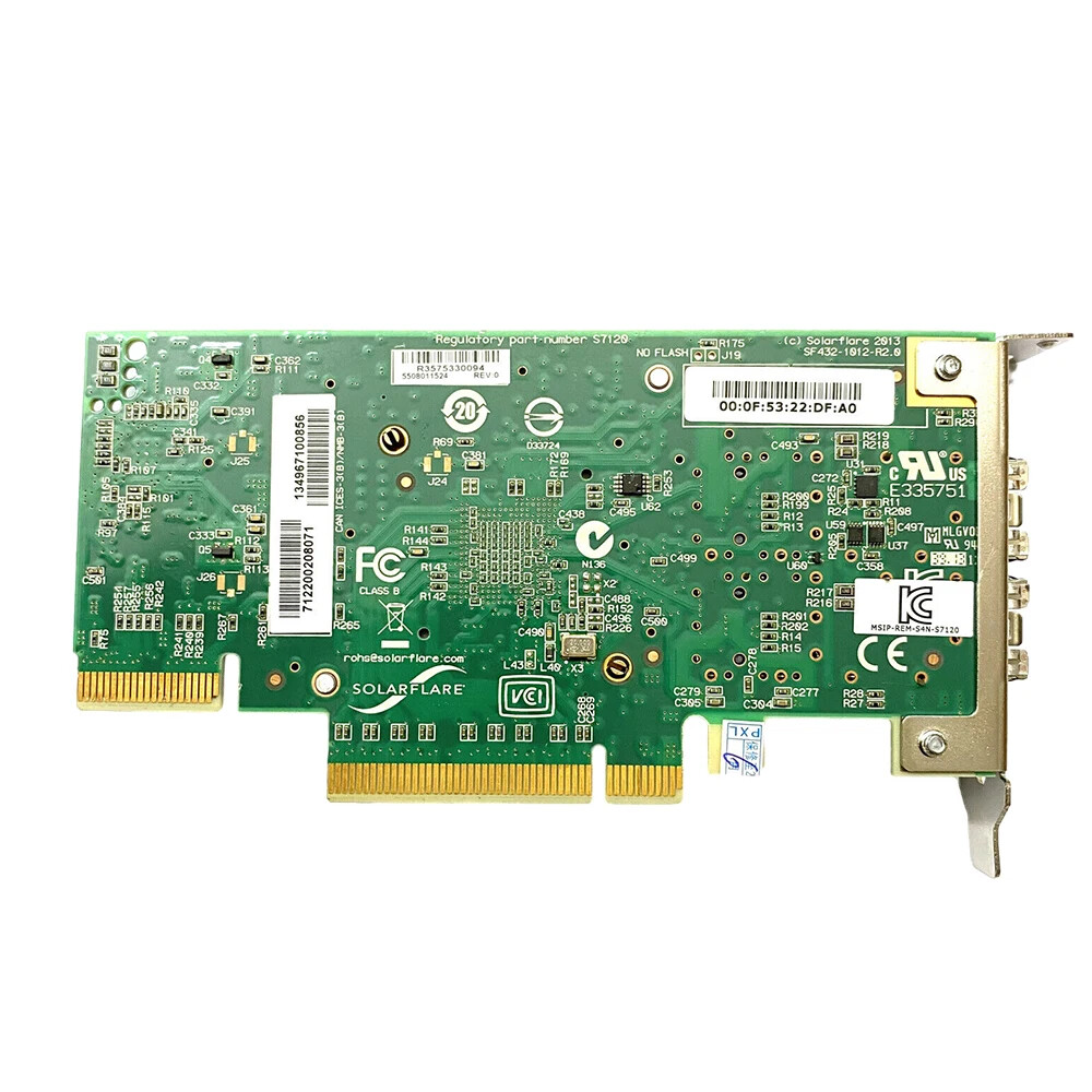 For Solarflare SFN7122F Flareon Ultra 2-Port 10GbE PCIe 3.0 Server Network Card