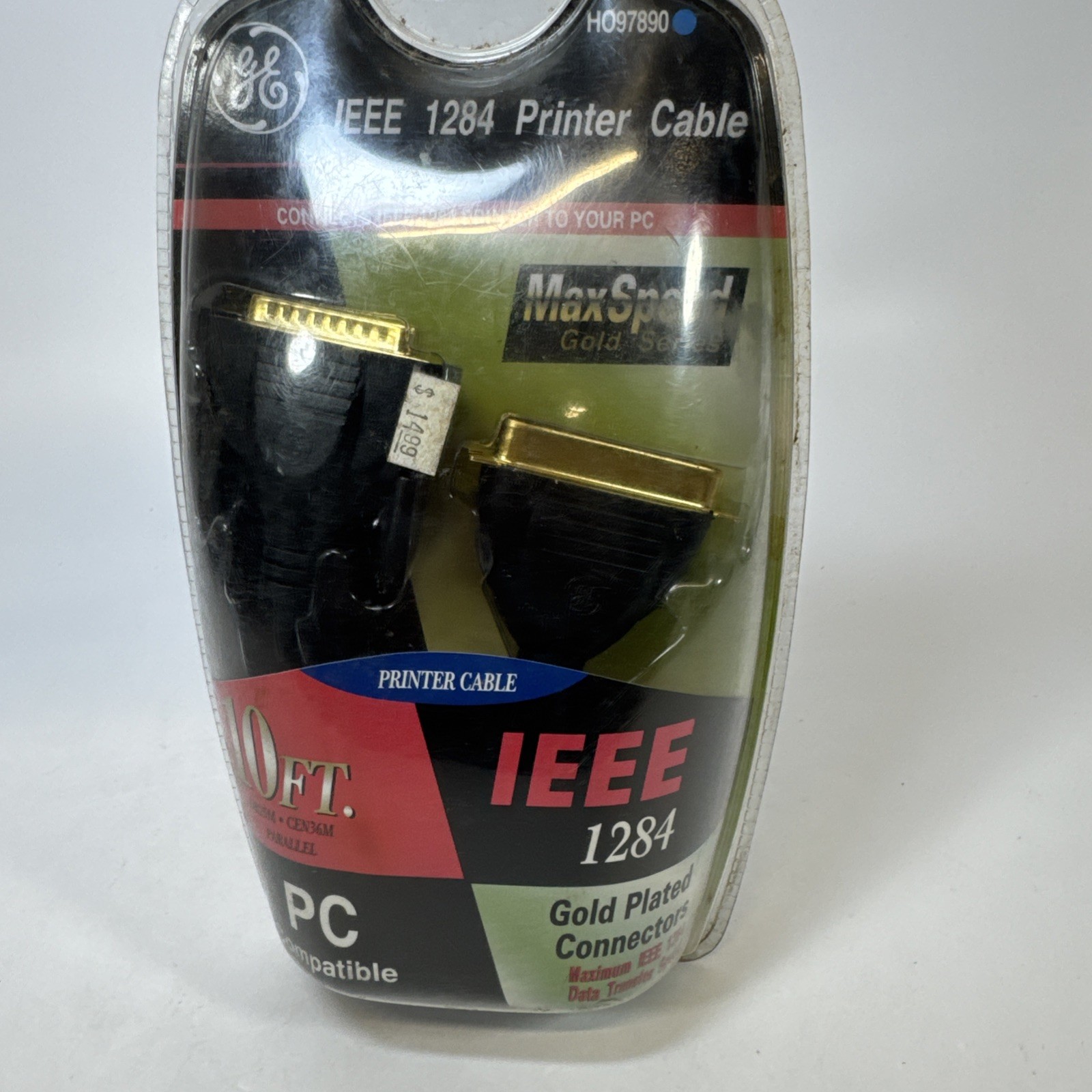 New GE MaxSpeed IEEE 1284 Printer Cable 10 ft DB25M CEN36M Parallel HO97890 10'