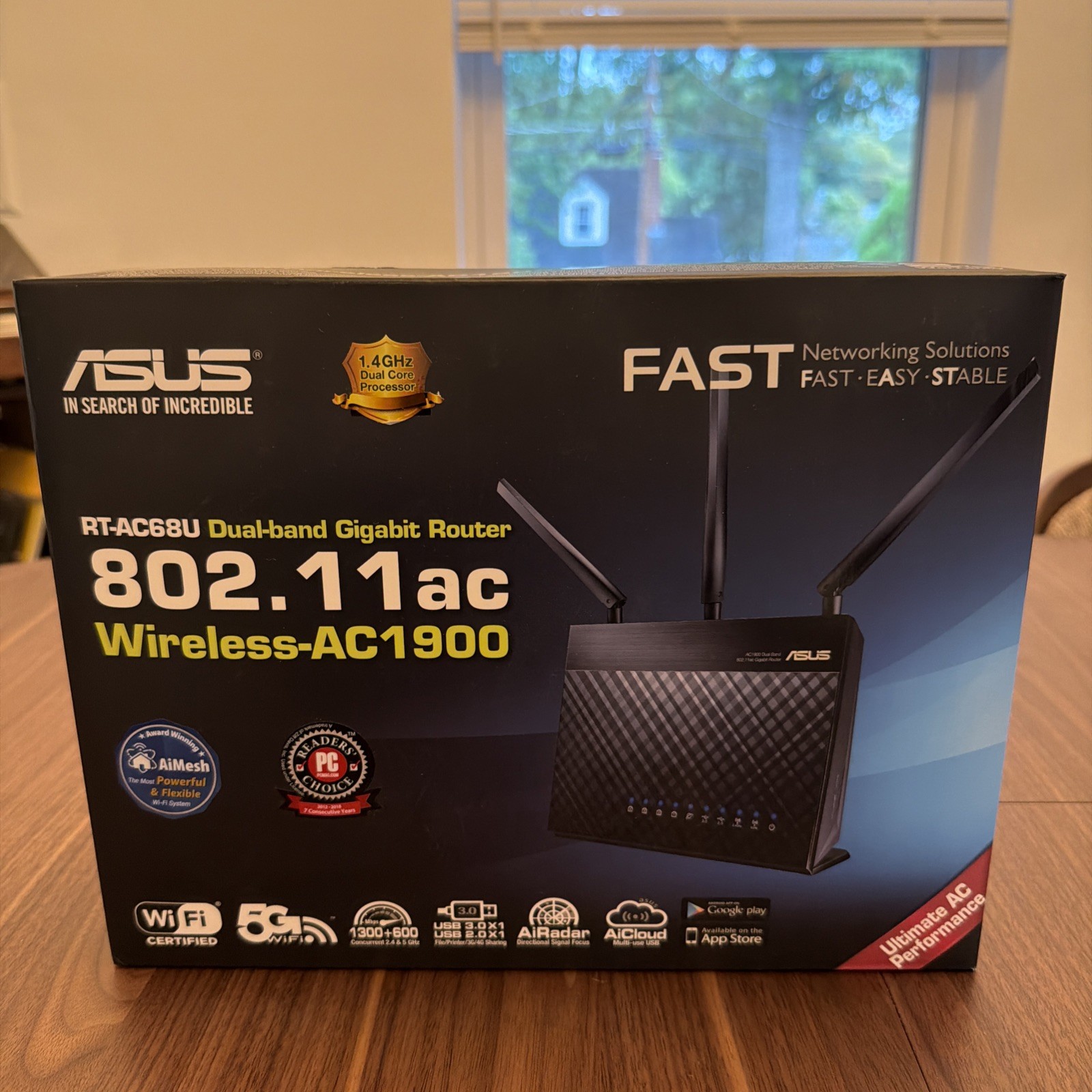 ASUS RT-AC68U Wi-Fi 802.11ac Ethernet Wireless Router AC-1900. NOB 