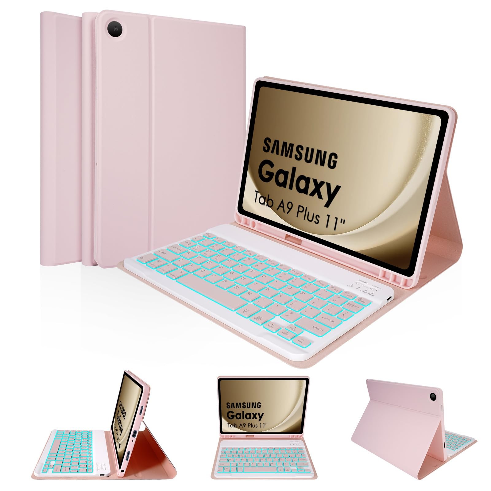 7 Colors Backlit Keyboard Case for Samsung Galaxy 11 Inch Tab A9 Plus 2023/ T...