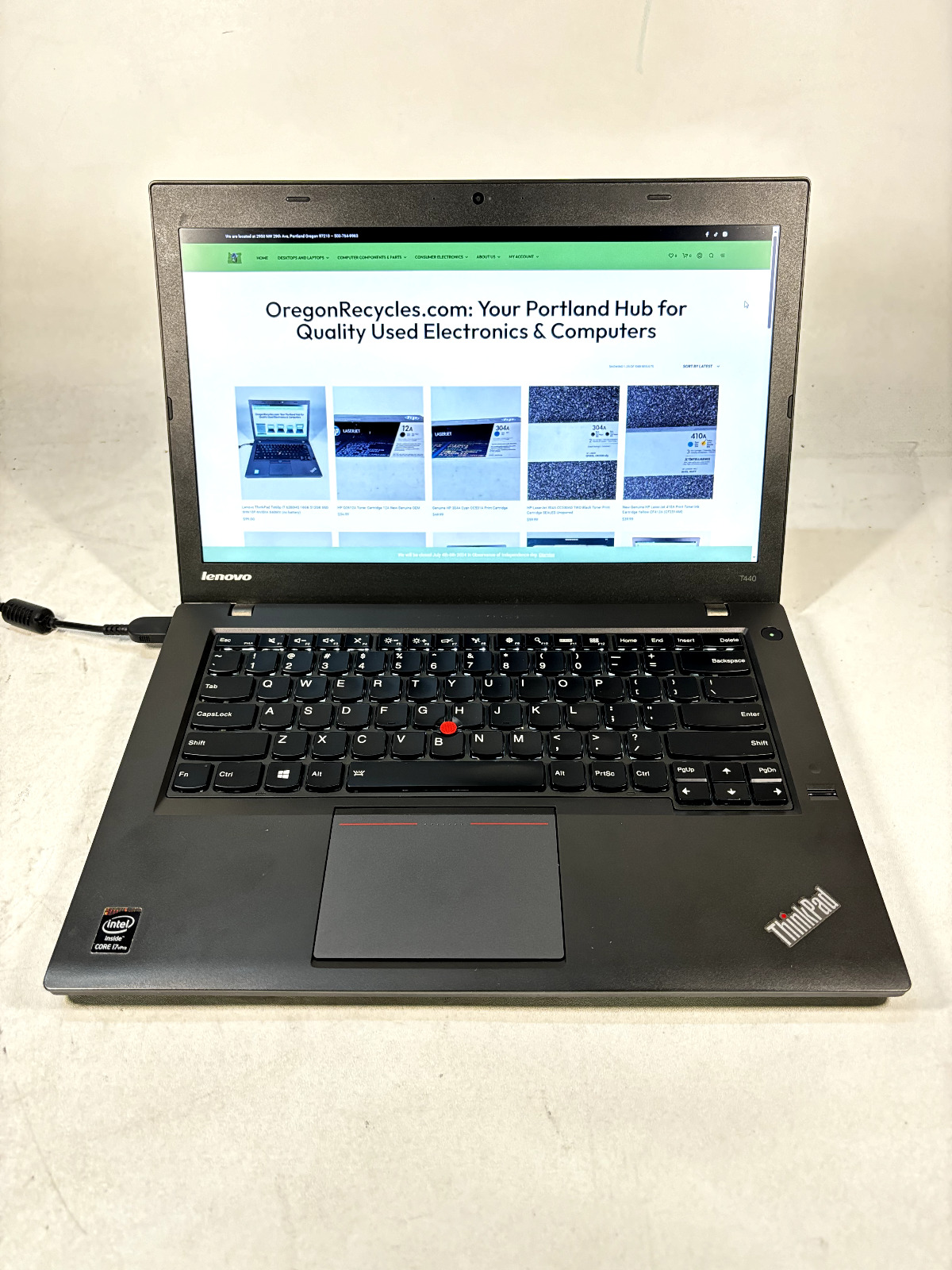 Lenovo ThinkPad T440 i7 4600U 12GB 128GB SSD Windows10 Pro - (no battery)