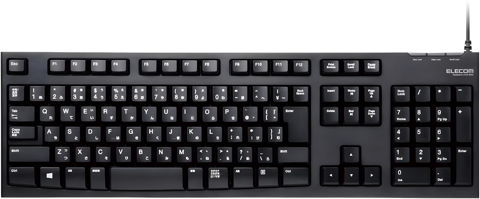 ELECOM keyboard wired Membrane 10 million times high durable black TK-FCM06