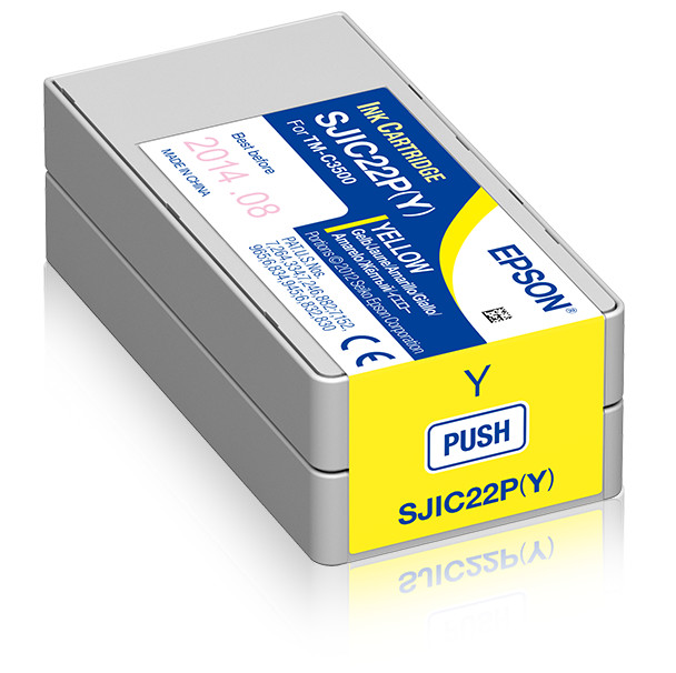 Genuine Epson Ink Cartridge SJIC22P(Y) (Yellow) for TM-C3500 New ColorWorks