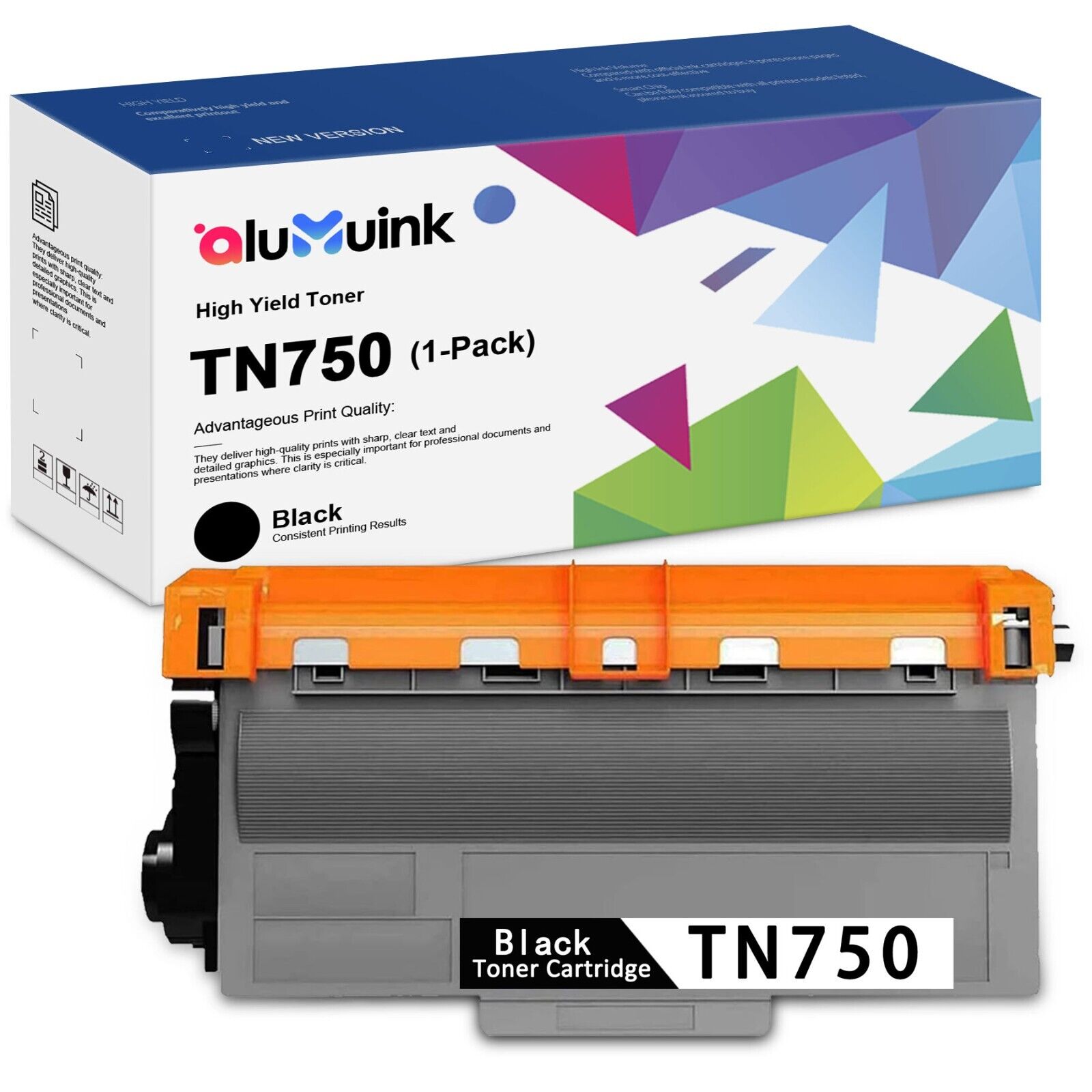 TN750 TN 750 Toner Cartridges Replacement for Brother TN750 DCP-8110DN, 1Black