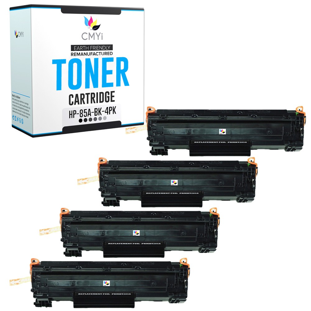 4-PK CMYi Replacement 85A Printer Toner Cartridges for HP LaserJet Pro M1214nfh