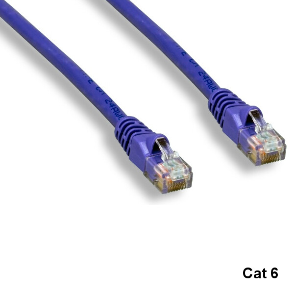 Kentek Purple 2ft Cat6 UTP Cable 24AWG 550MHz Pure Copper RJ45 Ethernet Routers