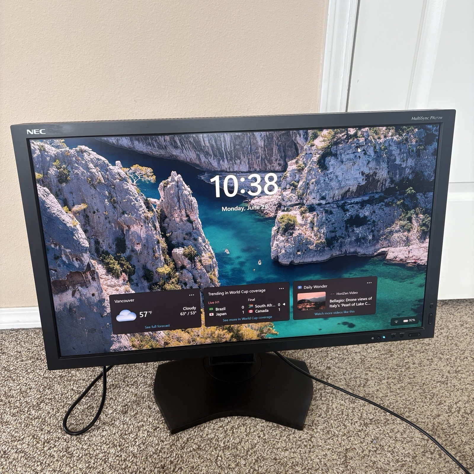 NEC MultiSync PA272 Monitor Model PA272W-BK includes Power Cord