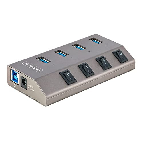 StarTech 4-Port Self-Powered USB-C Hub with Individual On/Off Switch