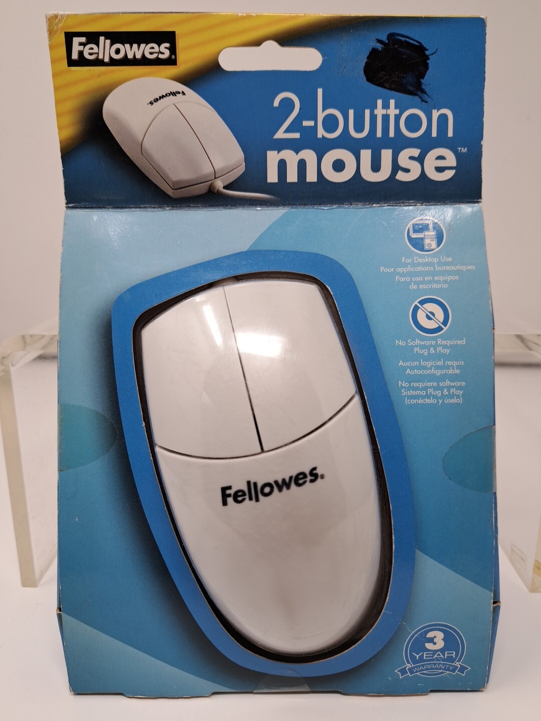 Vtg. Fellowes 2-button Mouse #98920 NOS