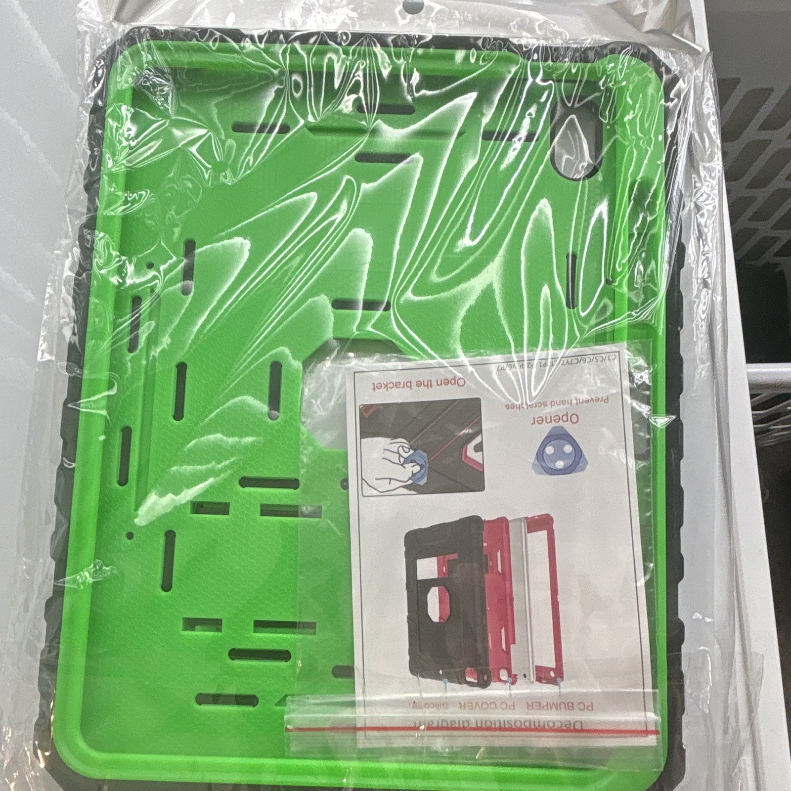 Apple iPad 9.7 Rugged Case Impact Resistant Shockproof Green/Black Plastic