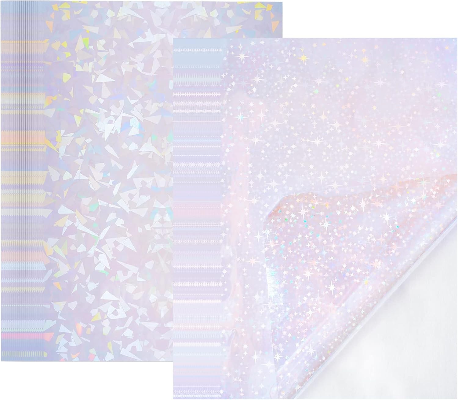 2 Types Transparent Holographic Overlay Lamination Vinyl A4 Size Self-Adhesive