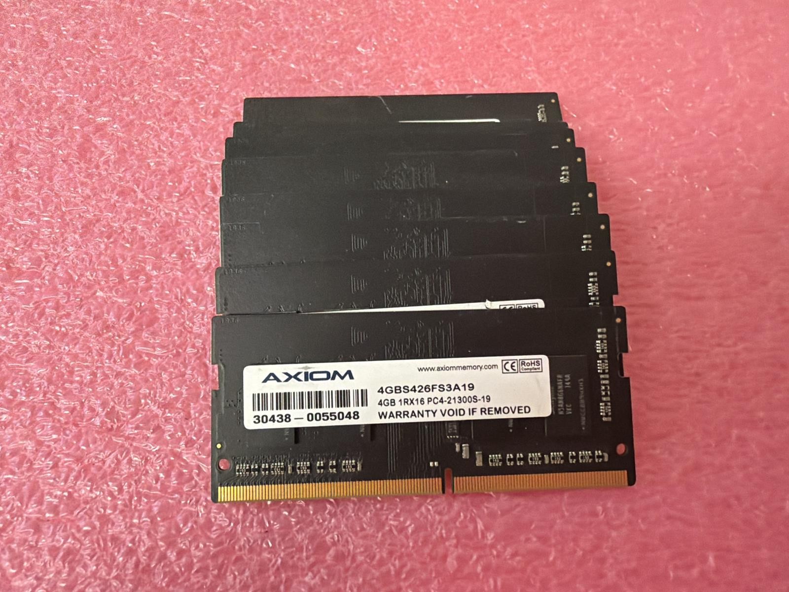 AXIOM 4GBS426FS3A19 4GB 1Rx16 PC4-21300S-19 SODIMM, LOT OF 8 STICKS