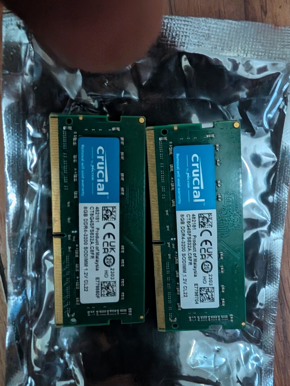 Crucial 3200 16 gig 8 x 2 sticks