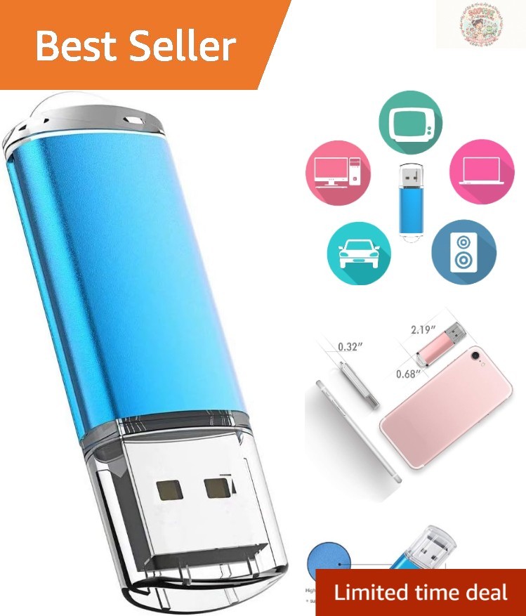 Elegant 32GB USB Flash Drive - High Speed Thumb Drive in Blue for File Storage
