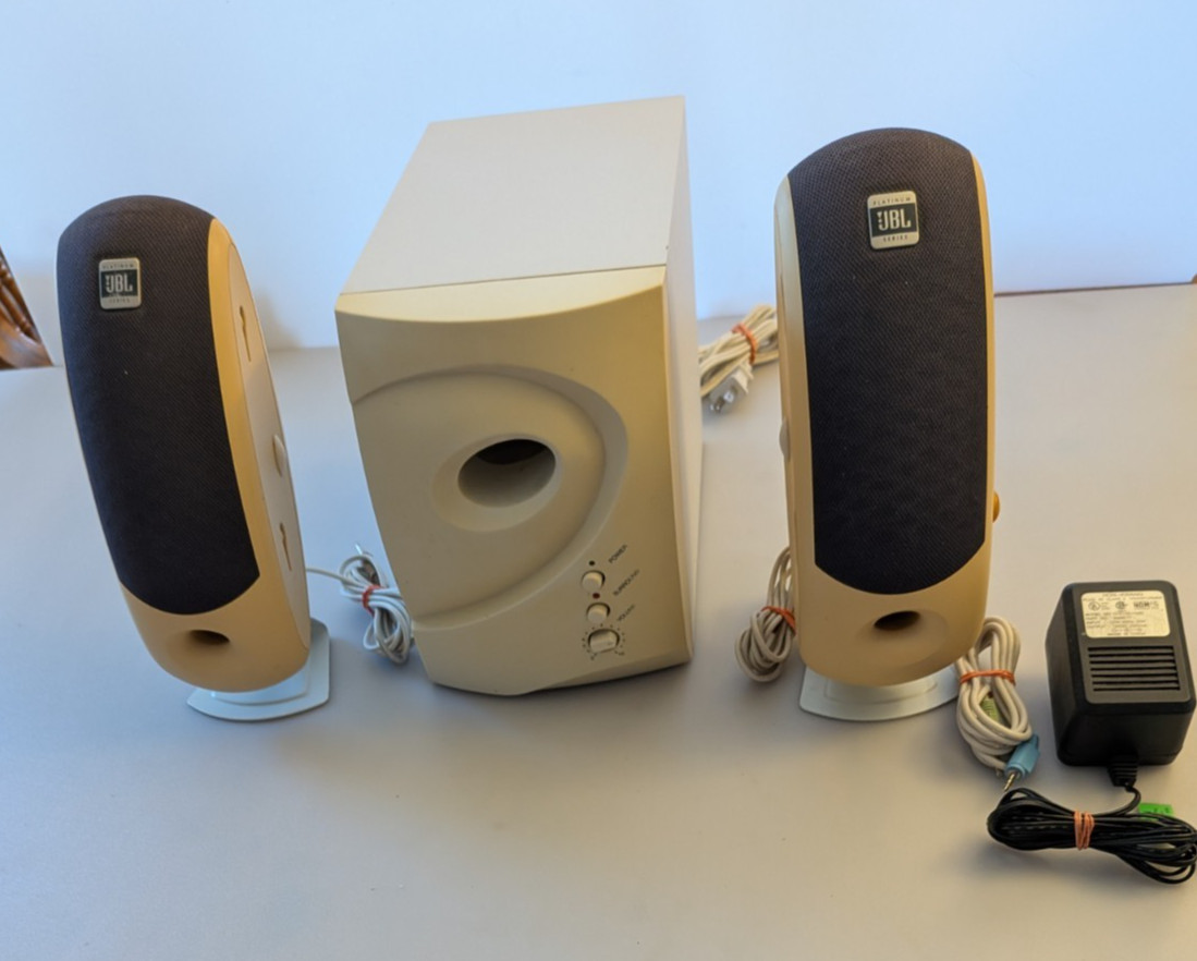 Vintage Computer Speakers JBL Platinum Series with Subwoofer. Tested.