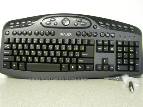  2 pcs of ENGLISH RUSSIAN USB Keyboard Black    to USA 