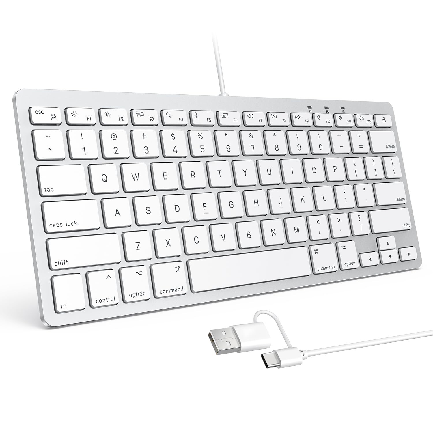 OMOTON Wired Keyboard for Mac with Dual Interface, Comfortable Typing Angle &...
