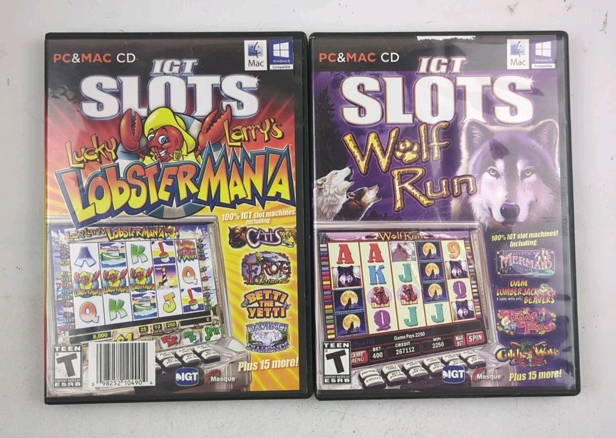 IGT Slots Lucky Larry's Lobstermania + Wolf Run PC MAC CD Gambling Bundle Lot