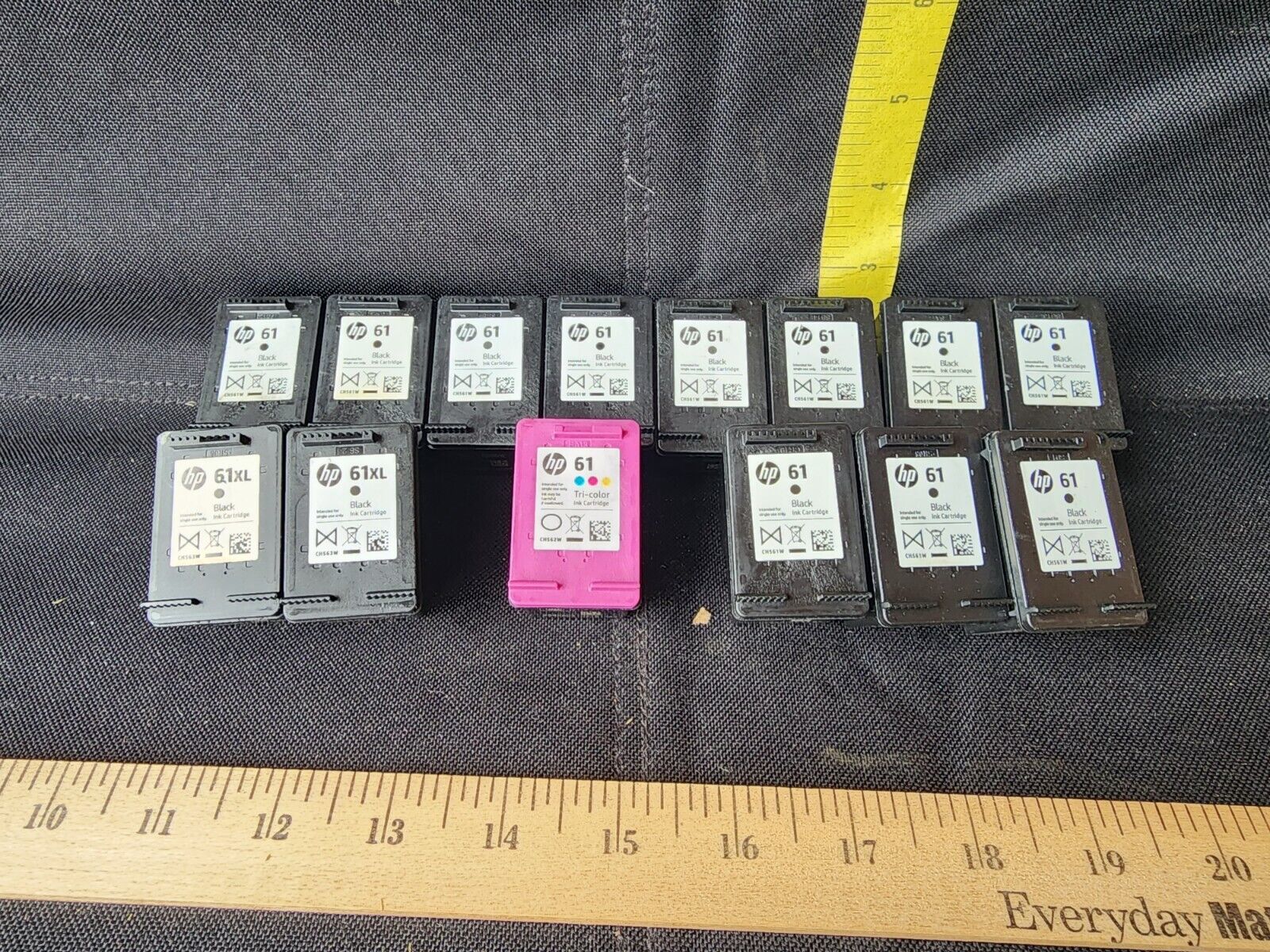 Lot of 14 Empty HP 61 Black Color Ink Cartridges Genuine Never Refilled Printer 