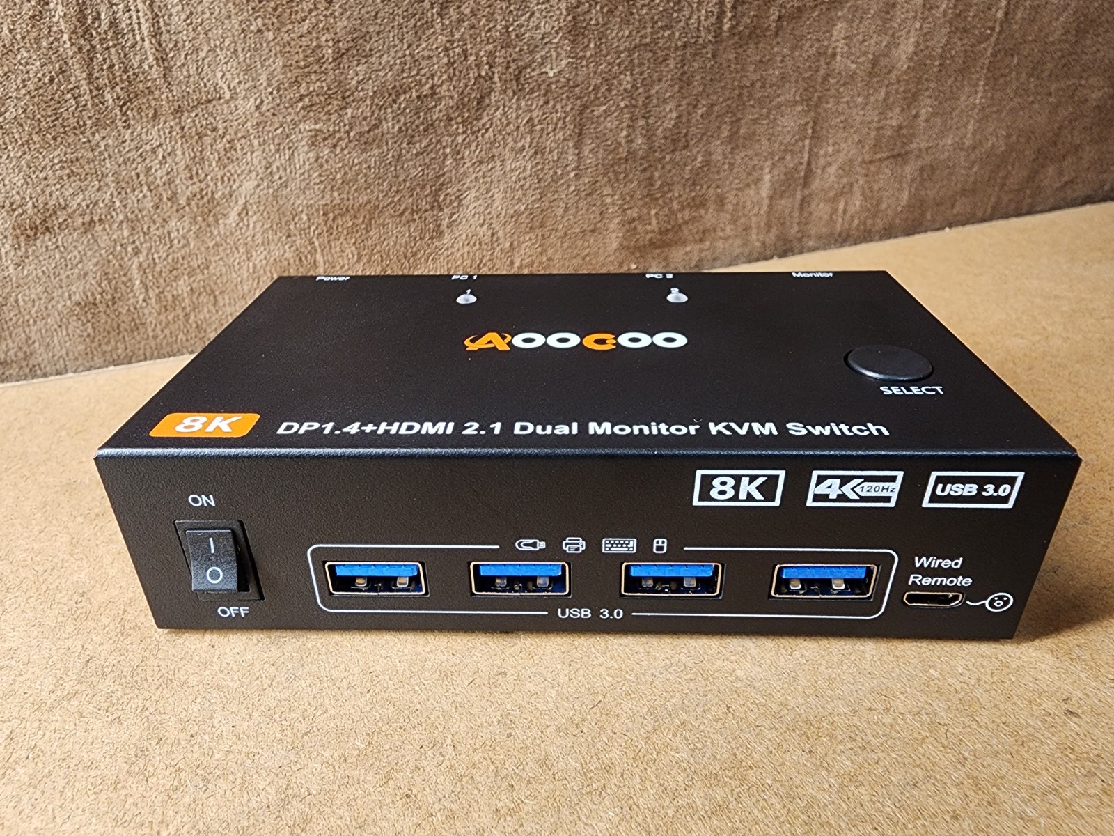 AooCoo 8K Dual HD/USB 3.0 KVM Switch KVM8202DH