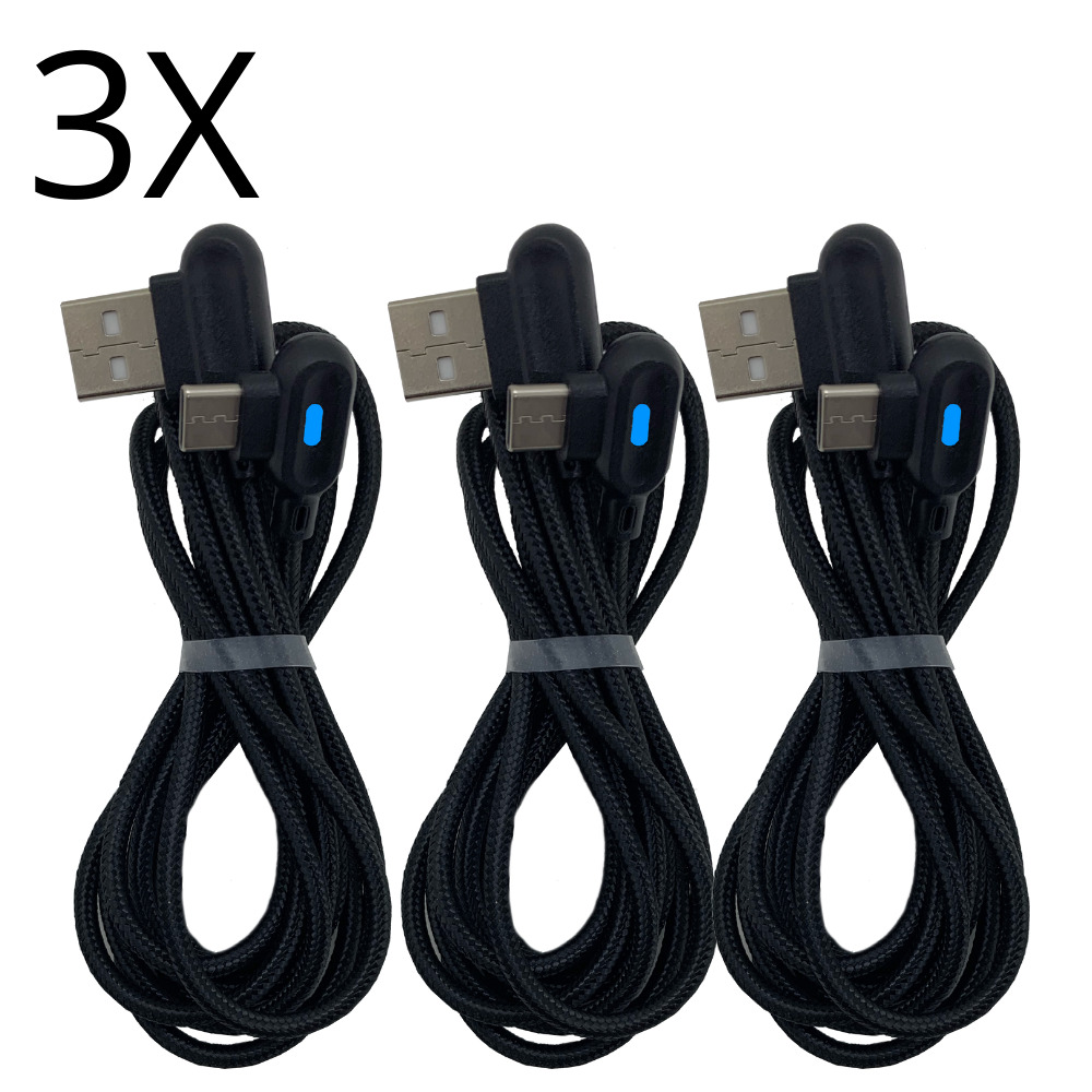 3x 6ft Fast Charging Data Sync Cord USB Type C Charger Cable For Android Samsung