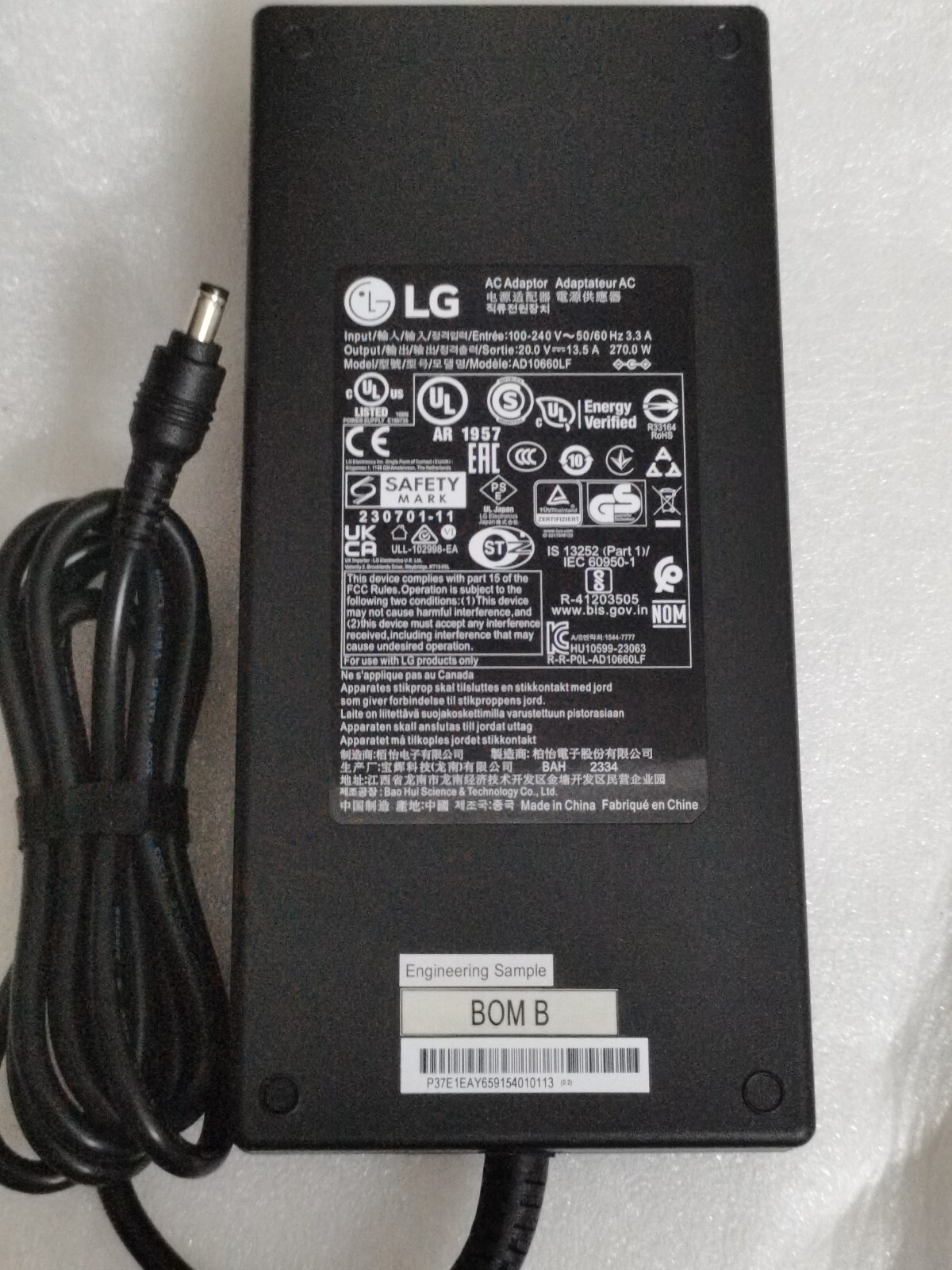 20V 13.5A AD10660LF For LG UltraGear OLED Gaming Monitor 270W AC Adapter Genuine