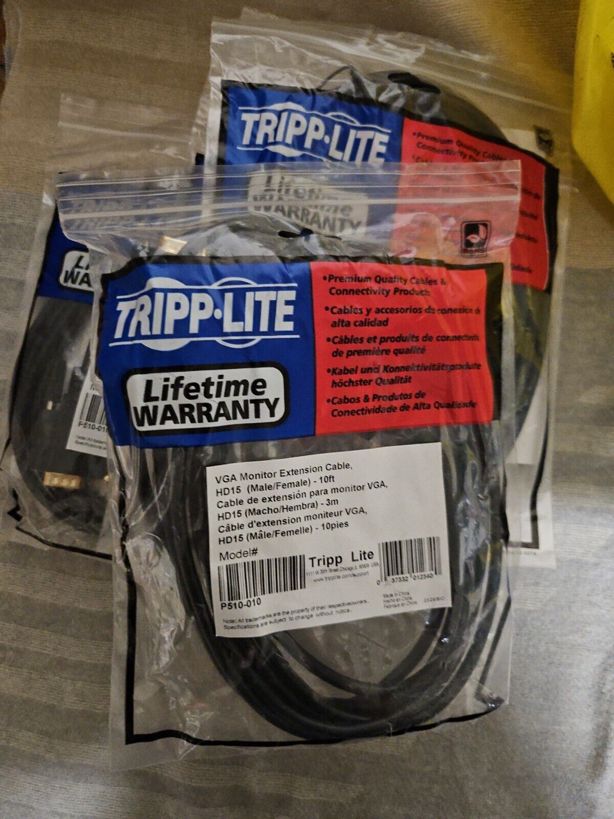 Tripp Lite VGA Monitor Extension Cable 10 ft Black P510010