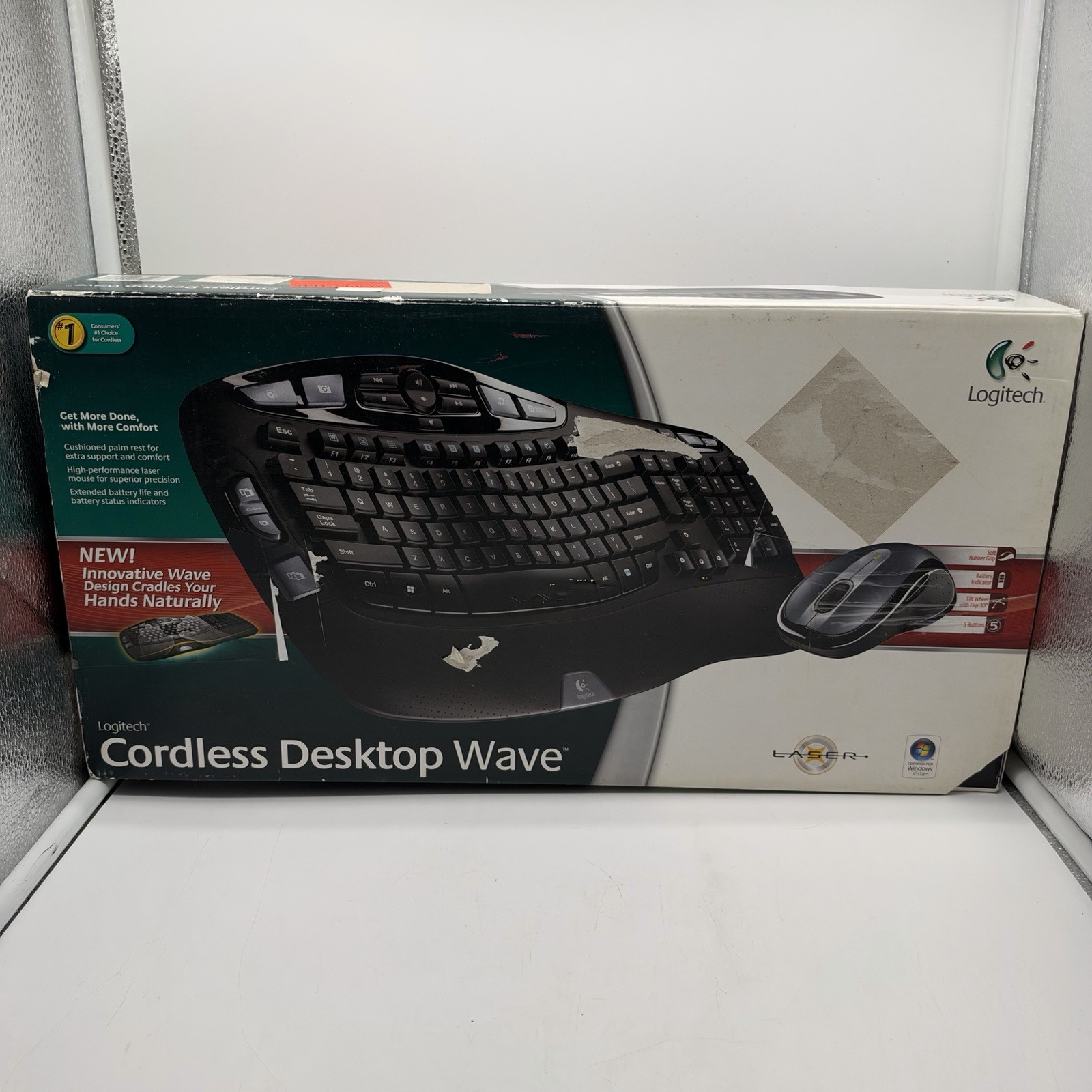 Logitech Cordless Desktop Wave Keyboard Mouse Combo Black Receiver TESTED