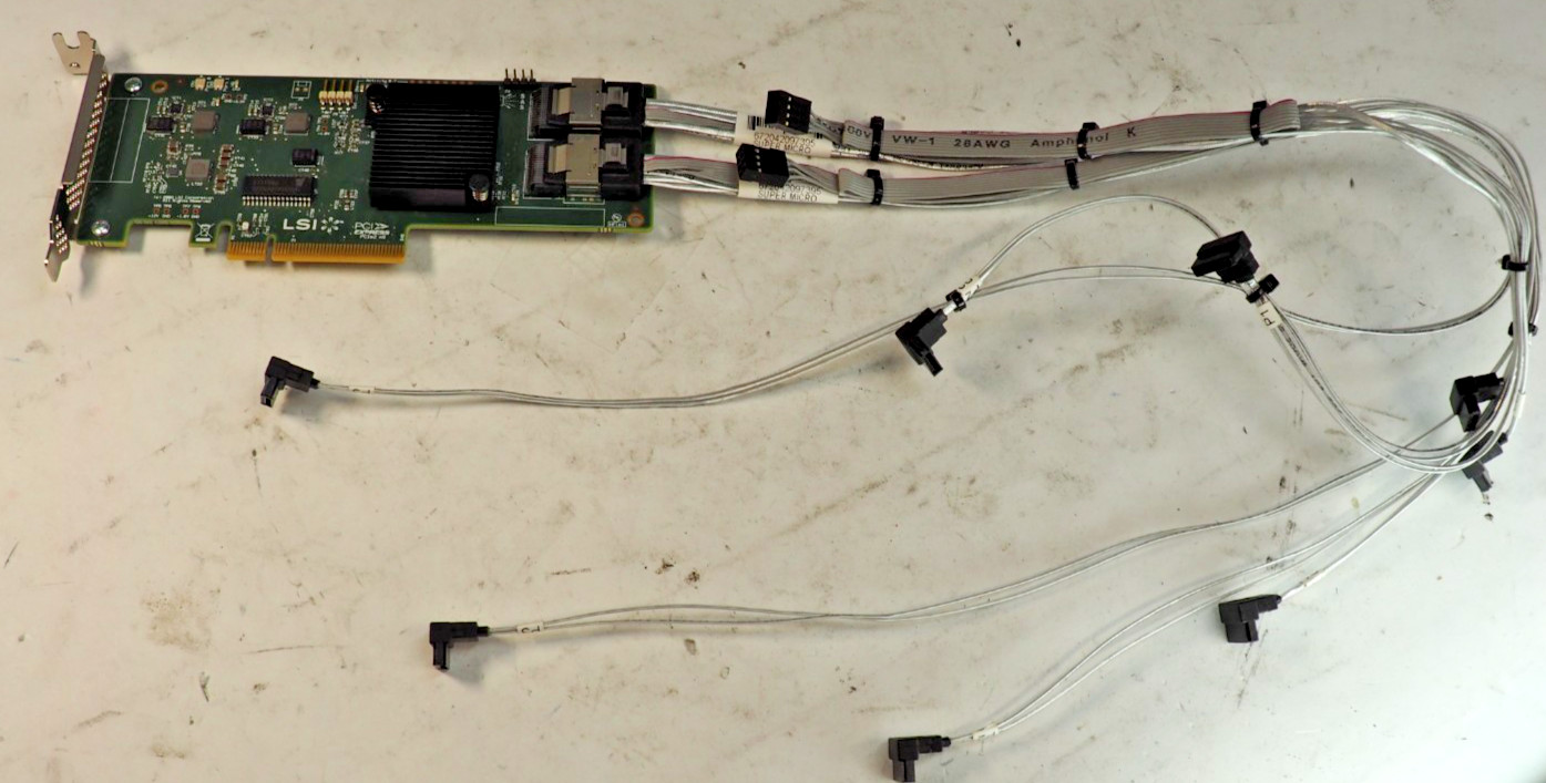 LSI SAS9211-8i Dual Port SAS Raid Controller H3-25250-02K w/Supermicro cables
